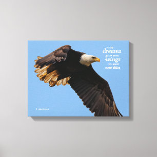 Inspirierender Spruch Weißkopfseeadler im Flug Leinwanddruck