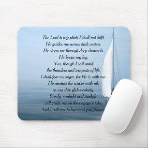 Inspirierender Vers eines Seglers mit Segelboot Mousepad
