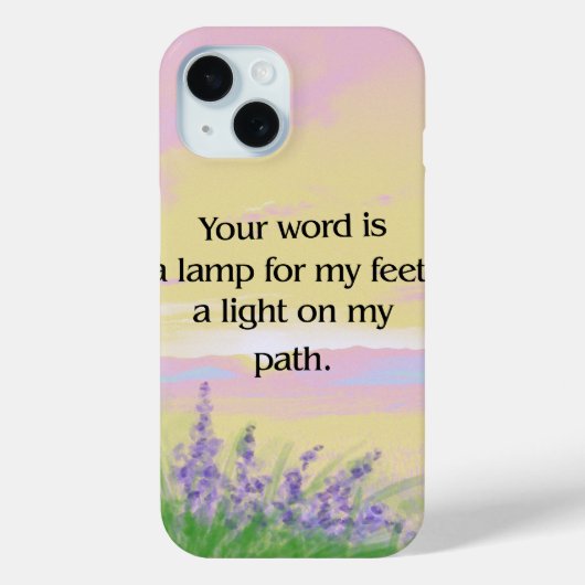 'Inspirierender Vers' iPhone 15 Hülle (Rückseite)