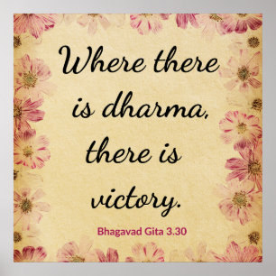 Inspirierendes Beige Rosa Gita Dharma Sieg Poster