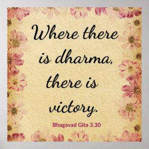 Inspirierendes Beige Rosa Gita Dharma Sieg Poster