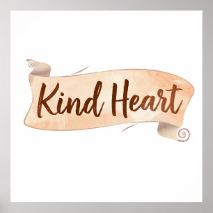 Inspirierendes Boho-Grafik: Freundliches Herz Mini Poster