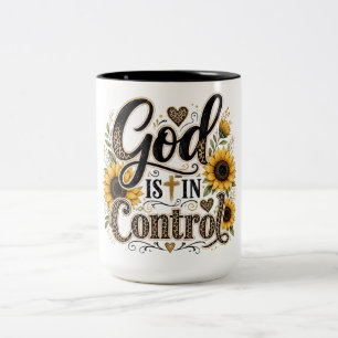 Inspirierendes Christentum Gott ist in Kontrolle Zweifarbige Tasse