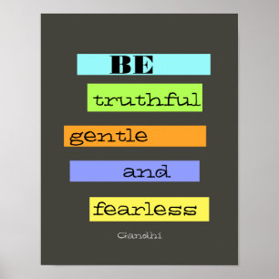 inspirierendes farbiges Gandhi Zitat-Poster Poster