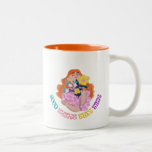 Inspirierendes florales Mädchen-Ästhetik-Design Zweifarbige Tasse