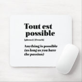 inspirierendes französisches Zitat lässt sich nich Mousepad (Mit Mouse)