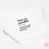 inspirierendes französisches Zitat lässt sich nich Runder Aufkleber (Umschlag)