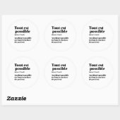 inspirierendes französisches Zitat lässt sich nich Runder Aufkleber (Blatt)