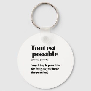 inspirierendes französisches Zitat lässt sich nich Schlüsselanhänger