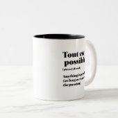 inspirierendes französisches Zitat lässt sich nich Zweifarbige Tasse (VorderseiteRechts)