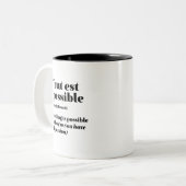inspirierendes französisches Zitat lässt sich nich Zweifarbige Tasse (Vorderseite Links)
