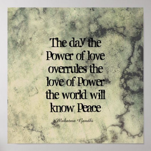 inspirierendes Gandhi-Friedensziffer-Typografie-Po Poster (Vorne)