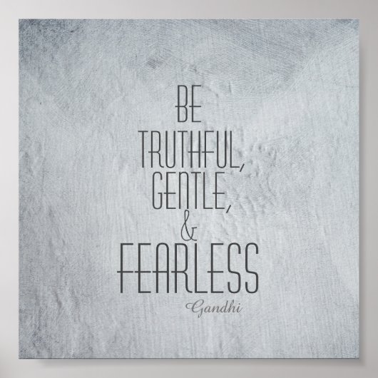 inspirierendes Gandhi Zitat-Poster grau Poster (Vorne)