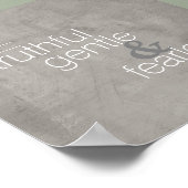 inspirierendes Gandhi Zitat-Poster grau-weiß Poster (Ecke)