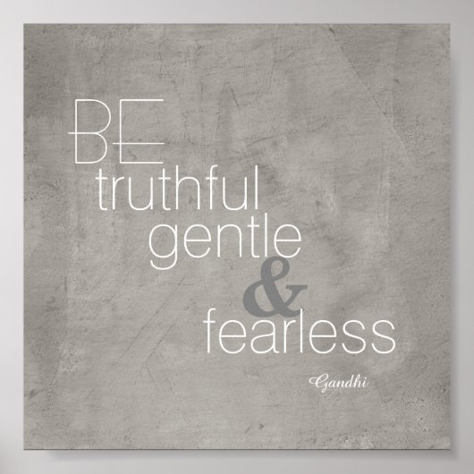 inspirierendes Gandhi Zitat-Poster grau-weiß Poster (Vorne)