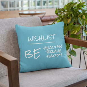 Inspirierendes Gesundheitszitat Blau Kissen