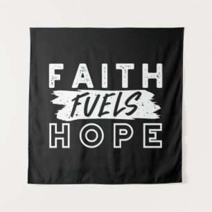 Inspirierendes Glaubenszitat – Glaube nährt Hoffnu Wandteppich