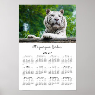 Inspirierendes individuelles Tiger-Foto 2027-Kalen Poster