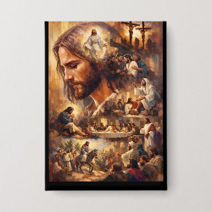 Inspirierendes Jesus-Christus-Schlüsselanhänger – Button