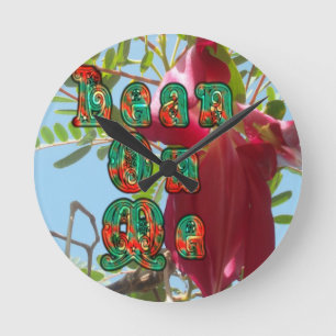 Inspirierendes Lean On Me Floral Skyward-Kunstwerk Runde Wanduhr