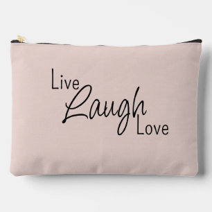 inspirierendes LIVE LAUGH LIEBE Zitat Pink Cosmeti Zubehörtasche