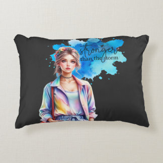Inspirierendes Mädchen Grafik Dekokissen