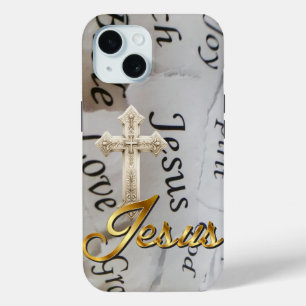 Inspirierendes monochromes Glaube Beige Kreuz Jesu Case-Mate iPhone Hülle