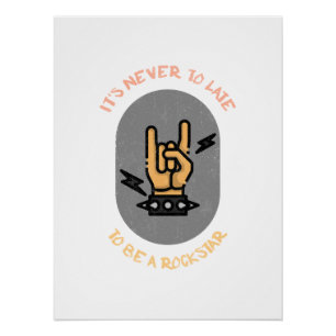 Inspirierendes Musikzitat Rock On Bold Poster