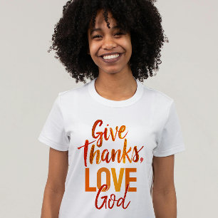 Inspirierendes Orange Danket Gott Paint-Schrift T-Shirt