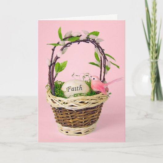 inspirierendes Osterei im Korb Feiertagskarte (Vorderseite)
