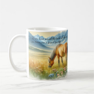 Inspirierendes Pferdezitat Wasserfarbe Kaffeetasse
