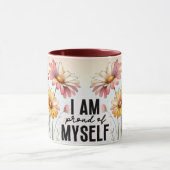 Inspirierendes/Positives Blumen-Zitat-Wrap Tasse (Zentrum)