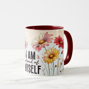 Inspirierendes/Positives Blumen-Zitat-Wrap Tasse