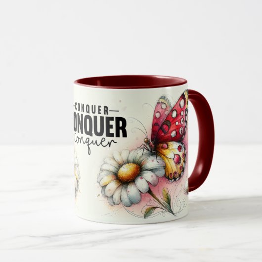 Inspirierendes/Positives Blumen-Zitat-Wrap  Tasse (VorderseiteRechts)