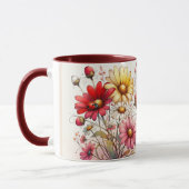Inspirierendes/Positives Blumen-Zitat Wrap  Tasse (Links)