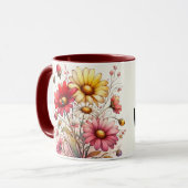 Inspirierendes/Positives Blumen-Zitat Wrap  Tasse (Vorderseite Links)