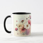 Inspirierendes/Positives Blumenzitat Wrap  Tasse (Links)