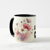 Inspirierendes/Positives Blumenzitat Wrap  Tasse (Vorderseite Links)