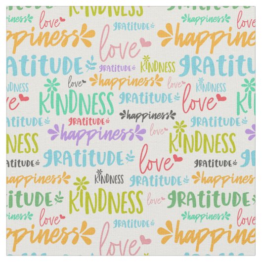 inspirierendes positives Wortmuster Stoff (Nahaufnahme)