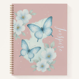 Inspirierendes Schmetterlings-Blumen-Notizbuch Notizblock