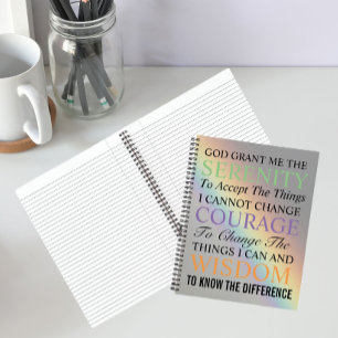 Inspirierendes Serenity-Gebet Farbiger Regenbogen Notizblock