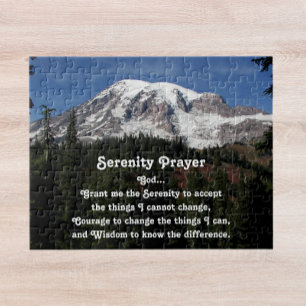 Inspirierendes Serenity Prayer Mount Rainier Puzzle