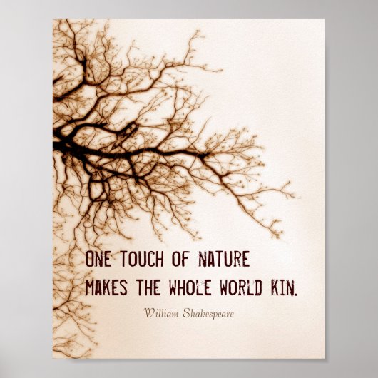 inspirierendes Shakespeare Natur Zitat in sepia Poster (Vorne)