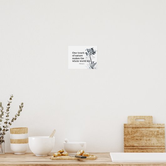 inspirierendes Shakespeare-Zitat schwarz-weiß Poster (Küche)