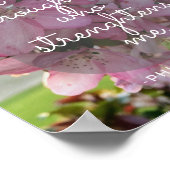 inspirierendes spirituelles Zitat mit rosa Blume Poster (Ecke)