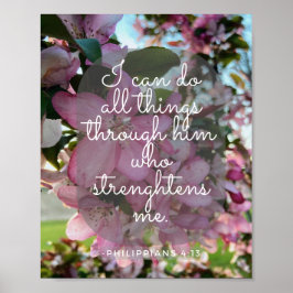 inspirierendes spirituelles Zitat mit rosa Blume Poster