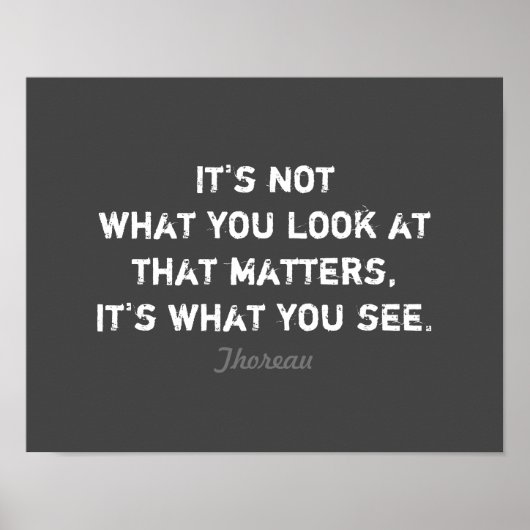 inspirierendes Thoreau literarisches Zitat auf gra Poster (Vorne)