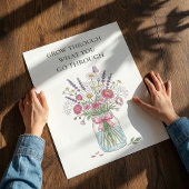 Inspirierendes Wildblumen-Mason-Glas-Plakat Poster