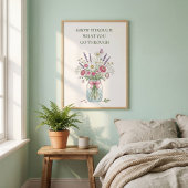 Inspirierendes Wildblumen-Mason-Glas-Plakat Poster