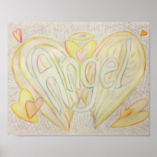 Inspirierendes Wort Engel Kunst Poster Druck